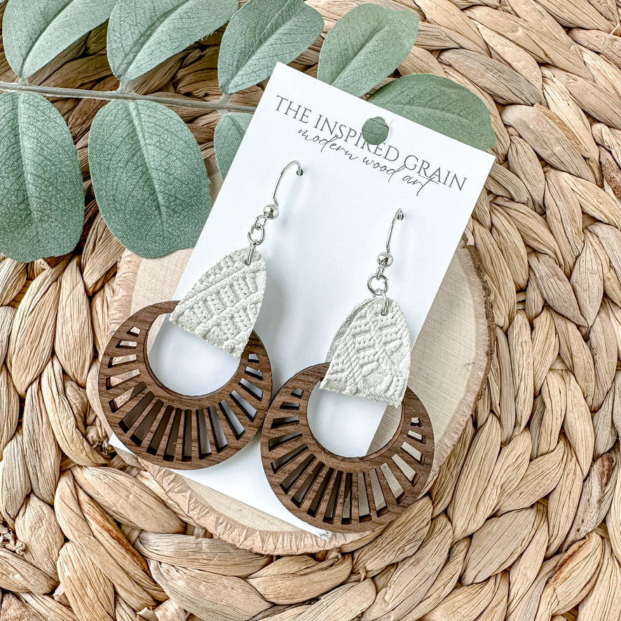 Radial Hoop Earrings - Stone Lace