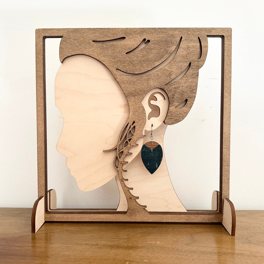 Reverse Teardrop Earrings - Pine Branch