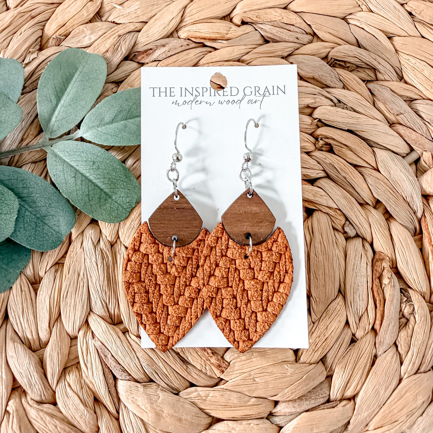 Split Petal Earrings - Pumpkin Orange