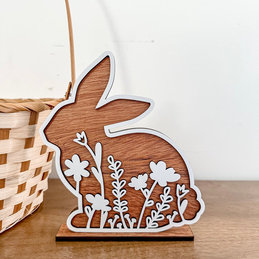 Floral Bunny Shelf Sitter