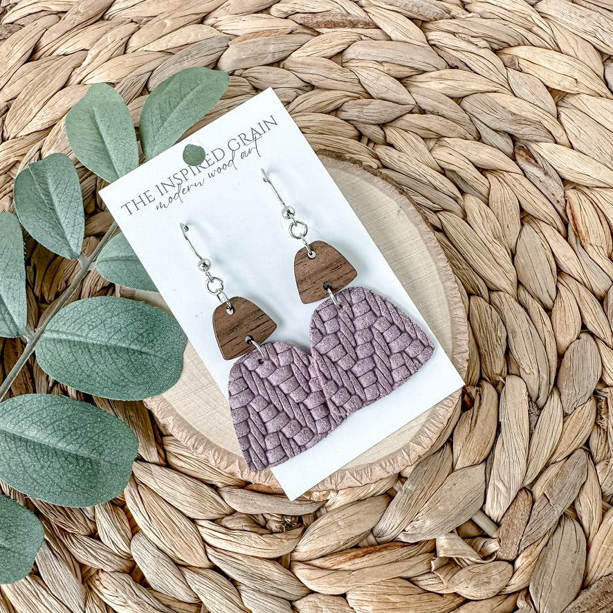 Trapezoid Earrings - Lavender Knit