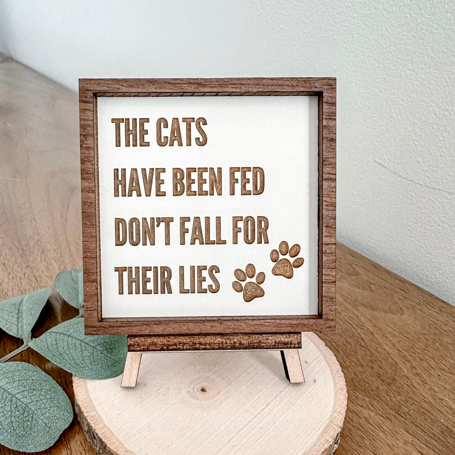 The cats have been fed