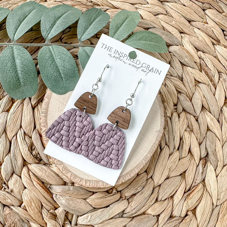 Trapezoid Earrings - Lavender Knit