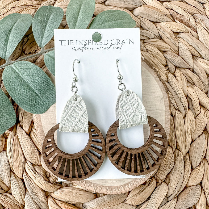 Radial Hoop Earrings - Stone Lace