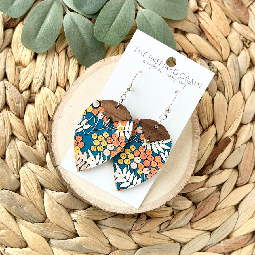 Reverse Teardrop Earrings - Fall Berries