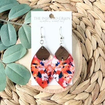 Split Petal Earrings - Americana Floral