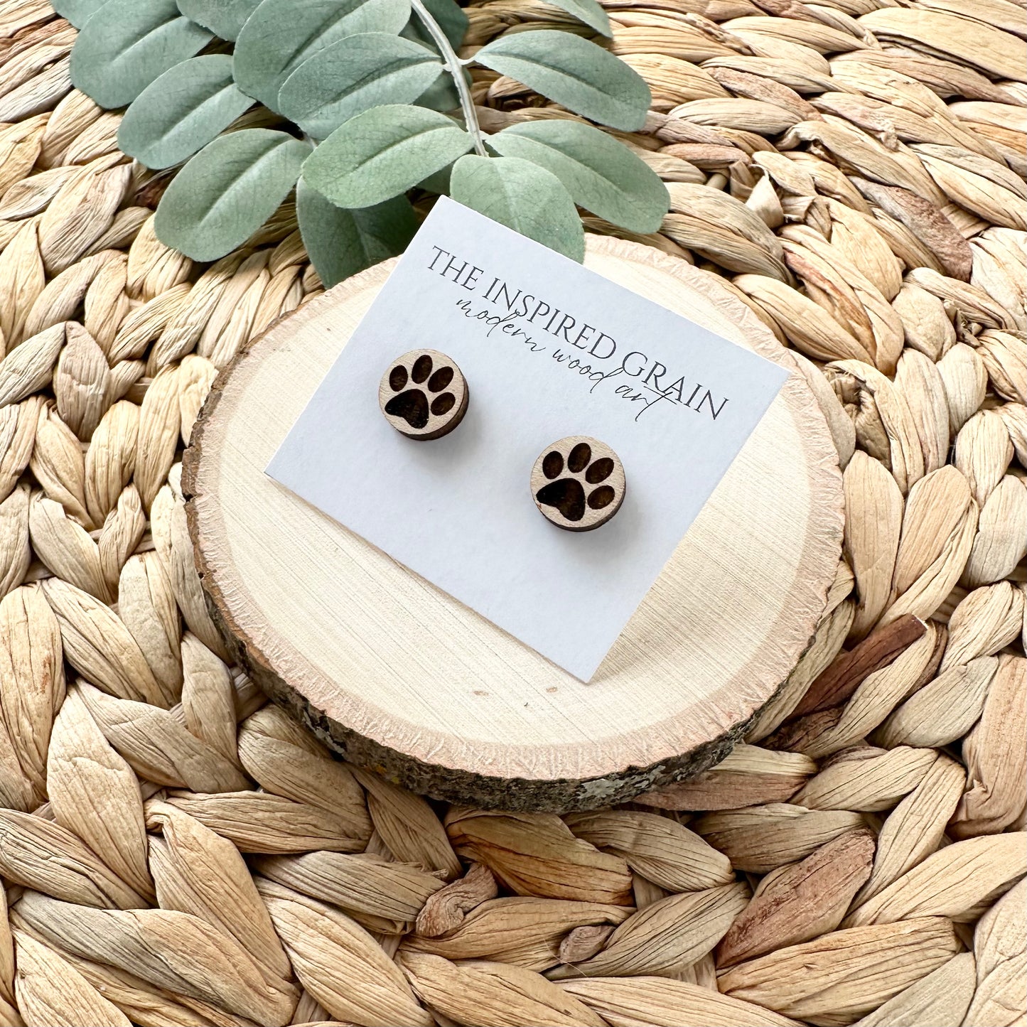 Paw Print Stud Earrings