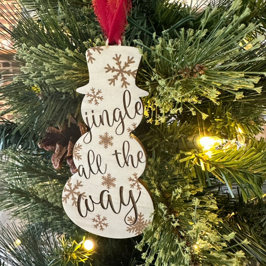 Snowman Christmas Ornament - Jingle all the way
