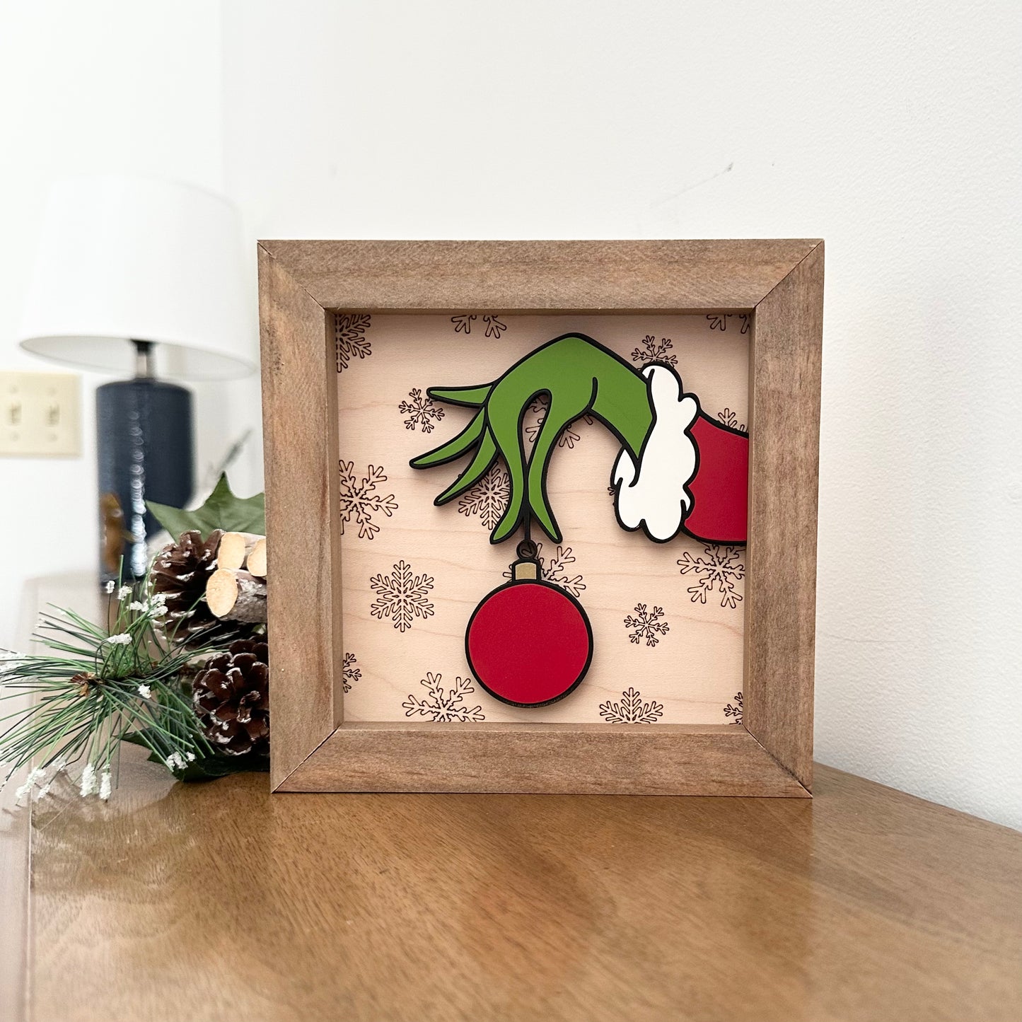 Grinch 3D mini wood sign