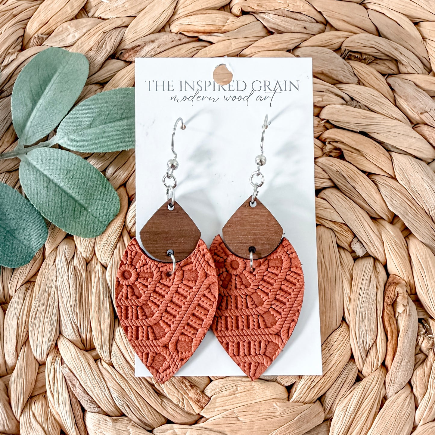 Split Petal Earrings - Cinnamon Lace
