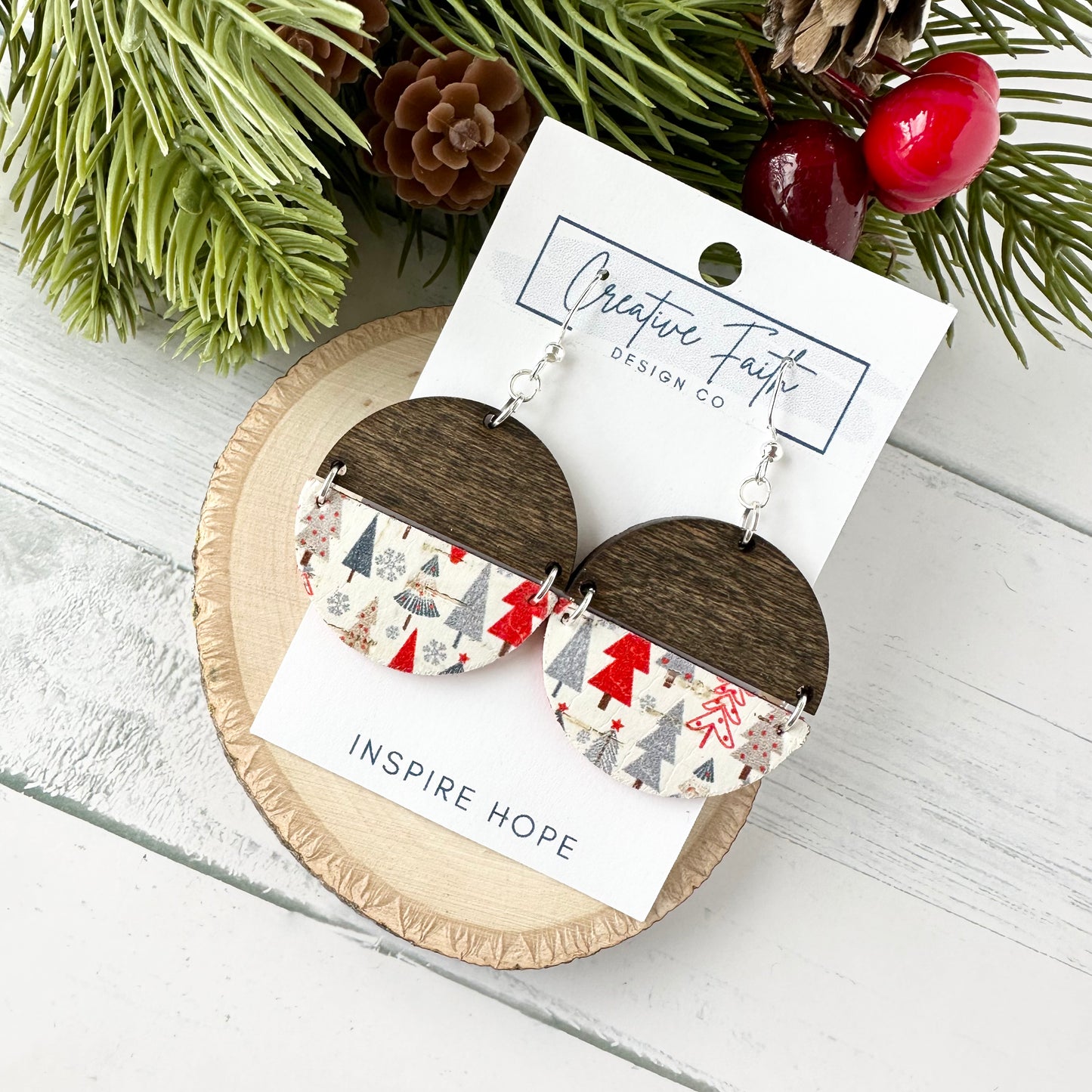 Split Circle Earrings - Merry Trees
