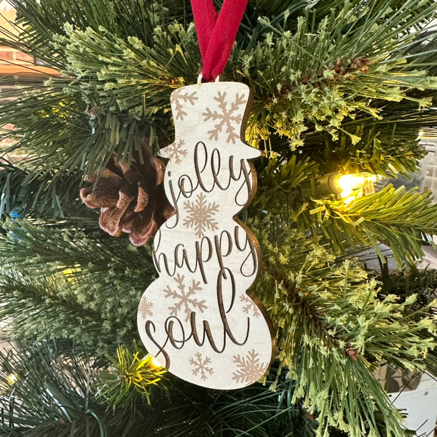 Snowman Christmas Ornament - Jolly happy soul