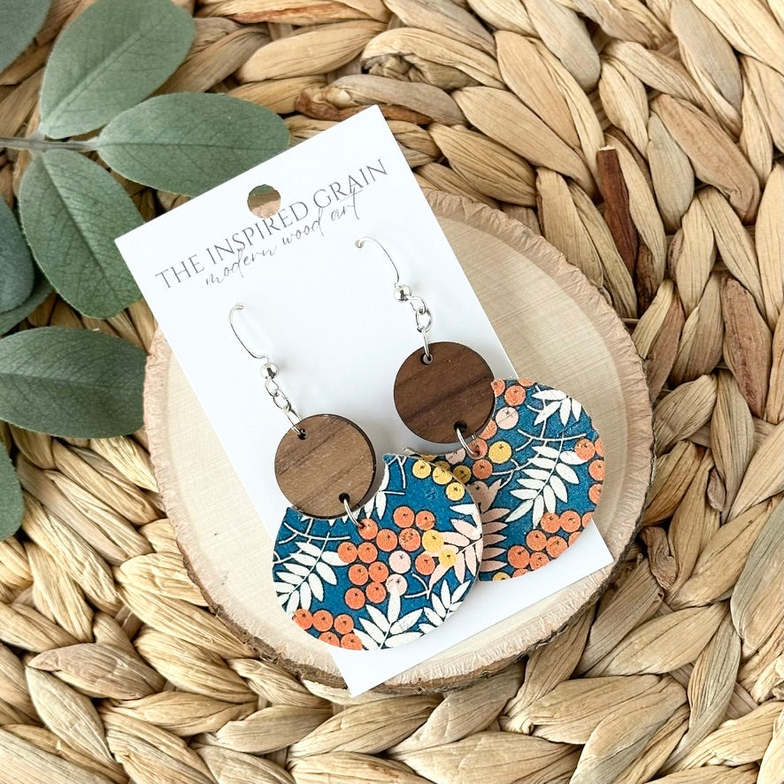 Half Moon Earrings - Fall Berries