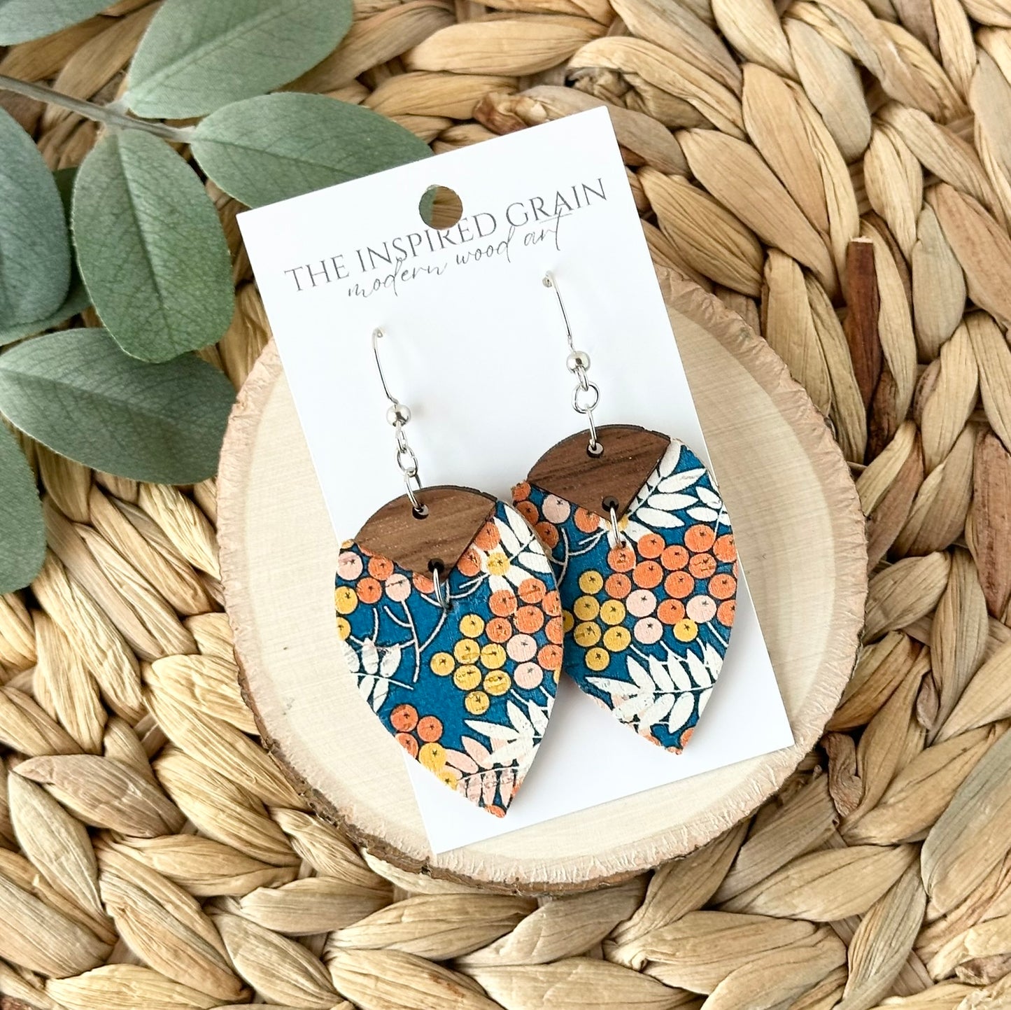 Reverse Teardrop Earrings - Fall Berries