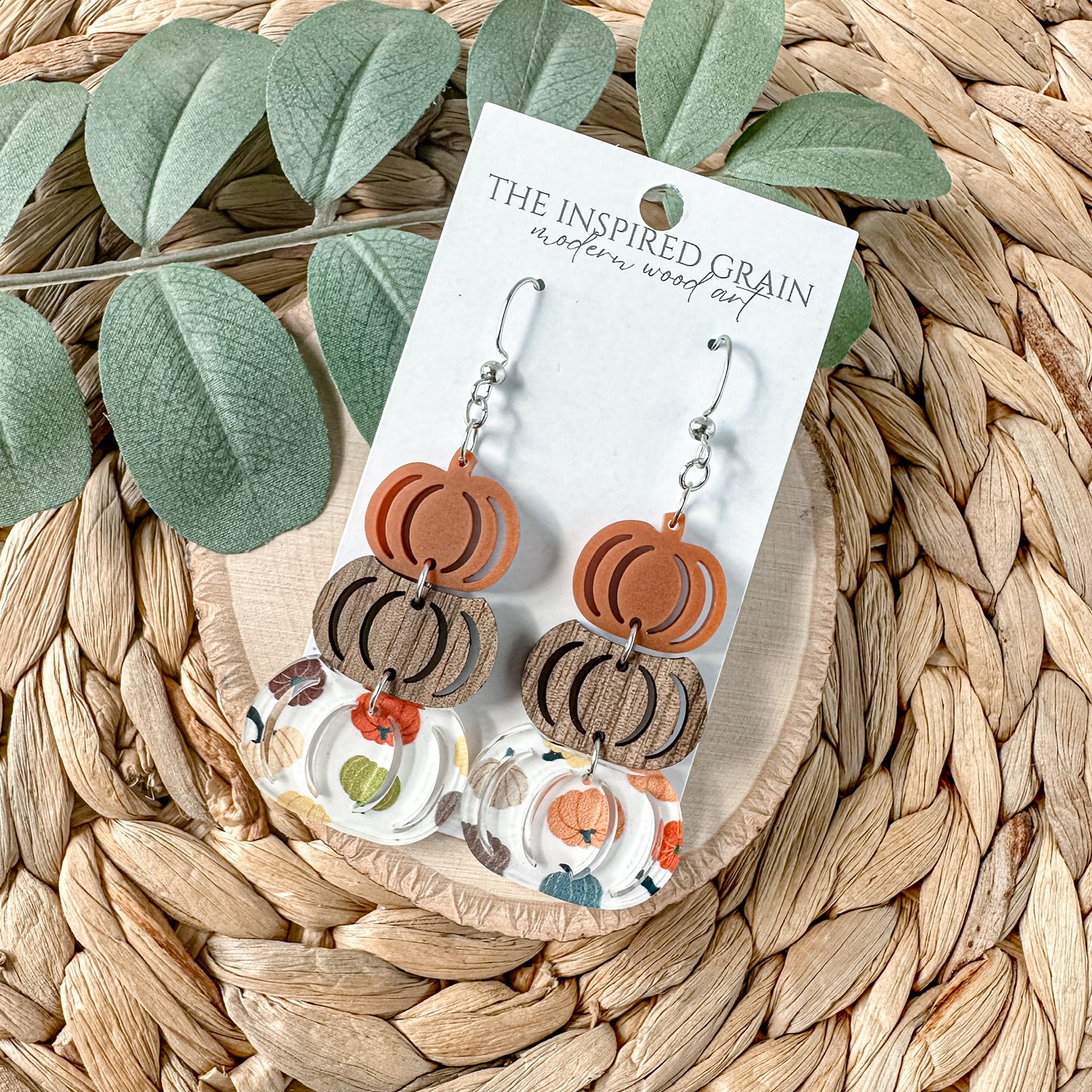 Pumpkin Stack Earrings - orange