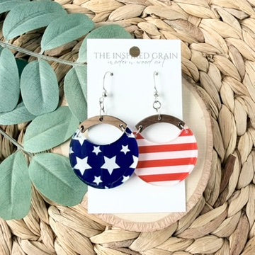 Round Arch Earrings - Stars & Stripes