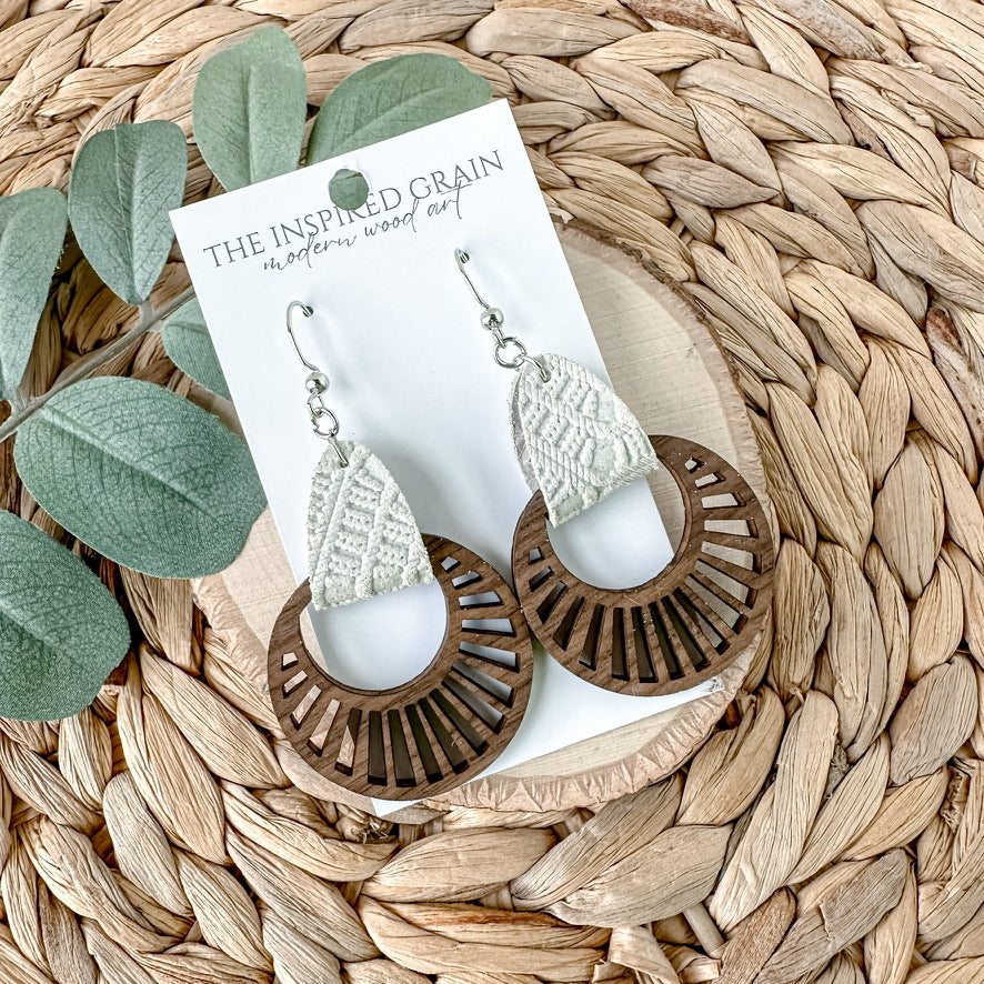 Radial Hoop Earrings - Stone Lace