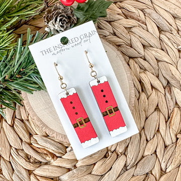 Santa Suit Bar Dangle Earrings