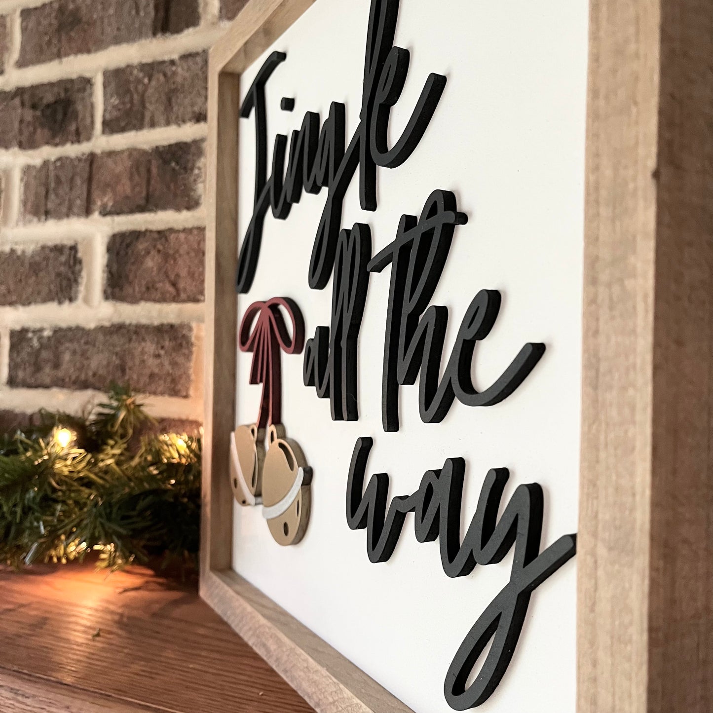 Jingle all the way 3D wood sign