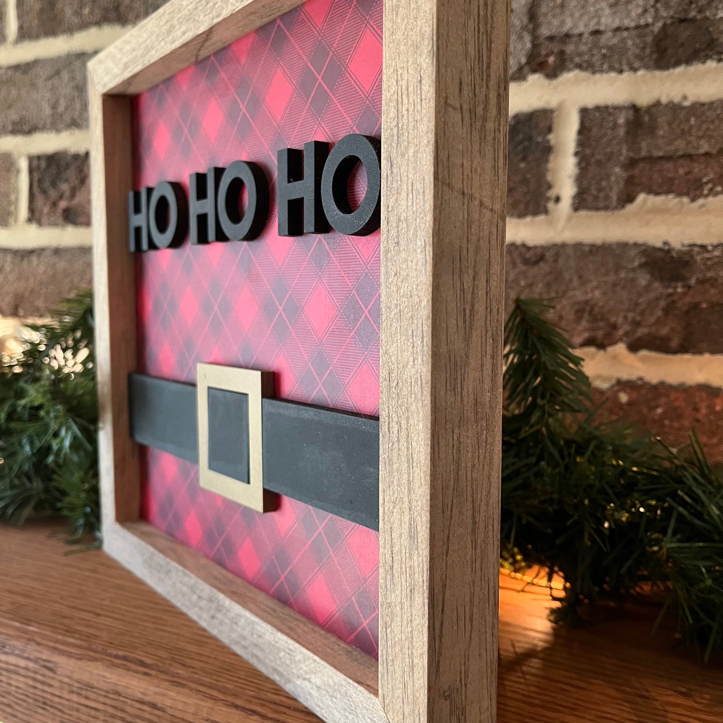 HO HO HO 3D wood sign