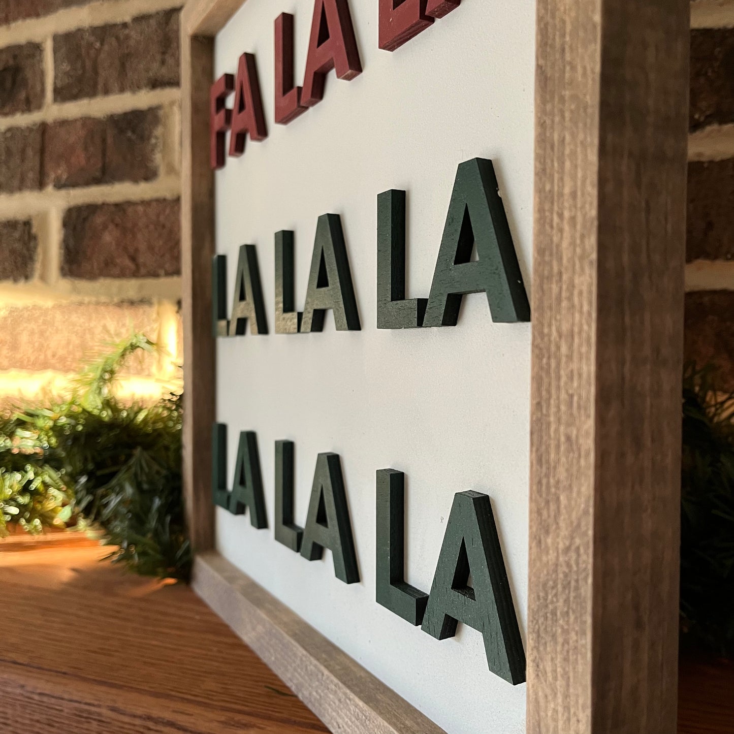 FA LA LA 3D wood sign