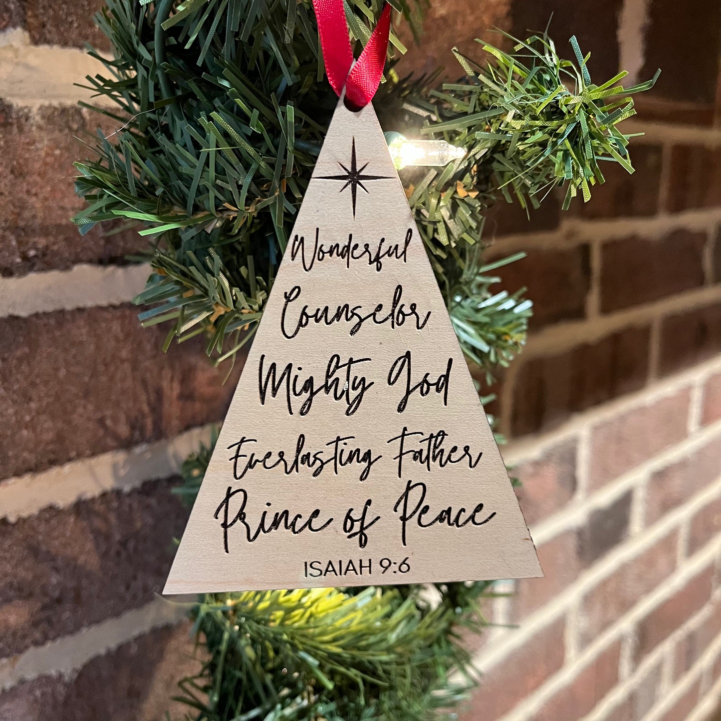 Wood Christmas Ornament - names of Jesus
