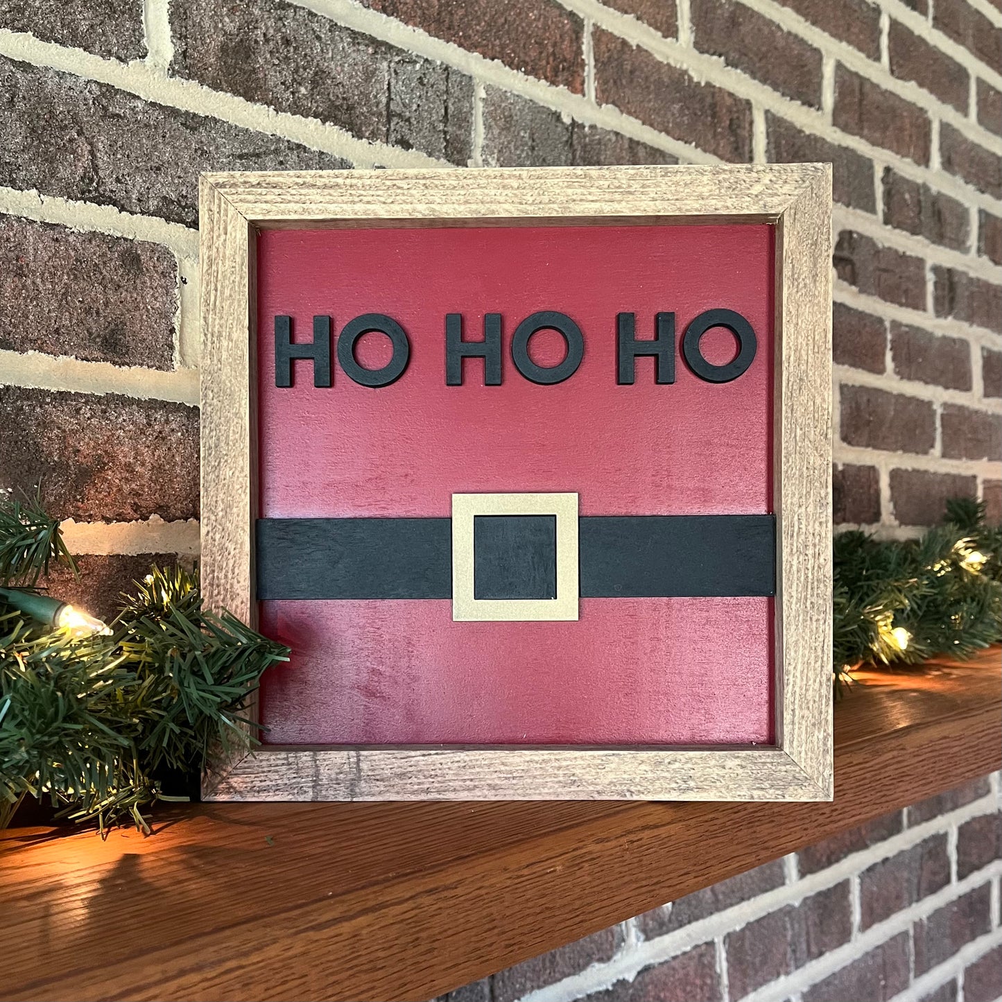 HO HO HO 3D wood sign