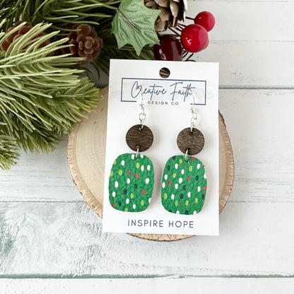 Rectangle Round Earrings - Holiday Rain