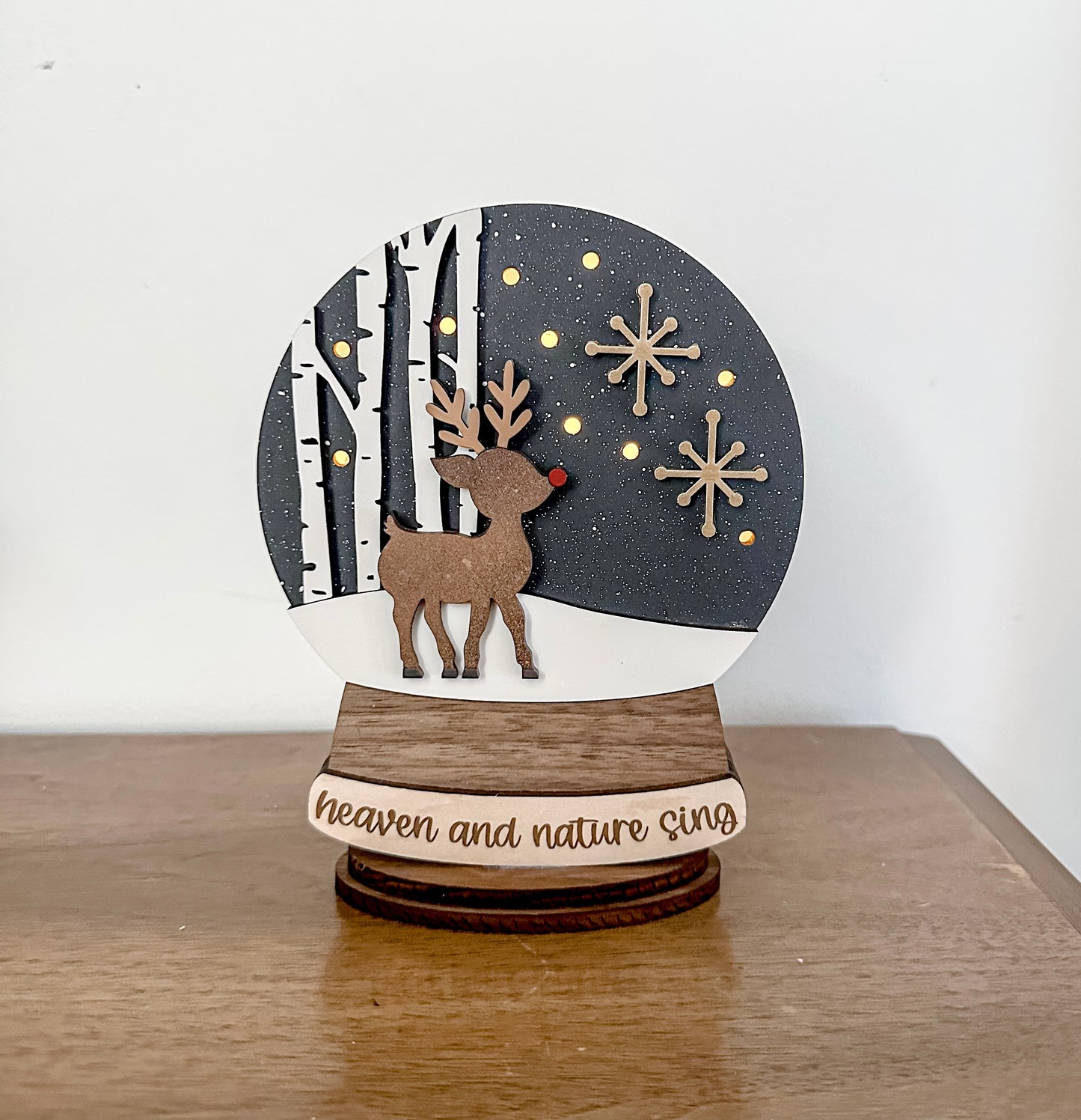 Reindeer Lighted Snow Globe