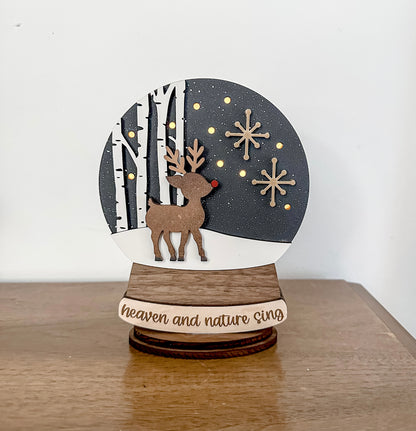 Reindeer Lighted Snow Globe