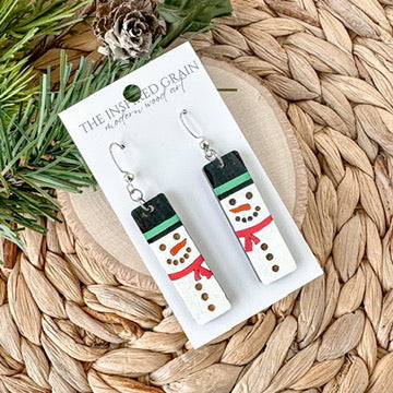 Snowman Bar Dangle Earrings