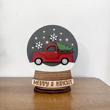 Red Truck Lighted Snow Globe