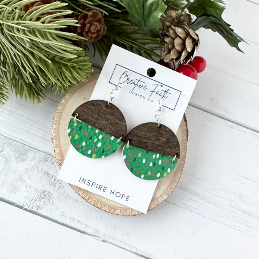 Split Circle Earrings - Holiday Rain