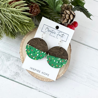 Split Circle Earrings - Holiday Rain