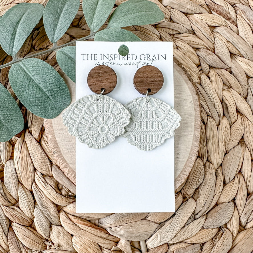 Scallop Earrings - Stone Lace