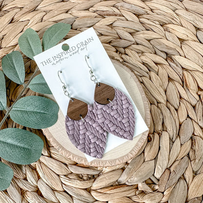 Split Petal Earrings - Lavender Knit