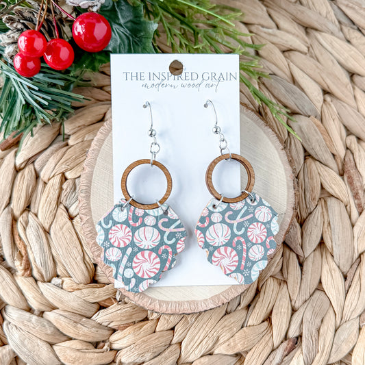Scallop Hoop Earrings - Peppermint Dreams