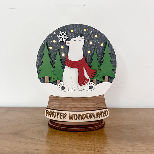 Polar Bear Lighted Snow Globe