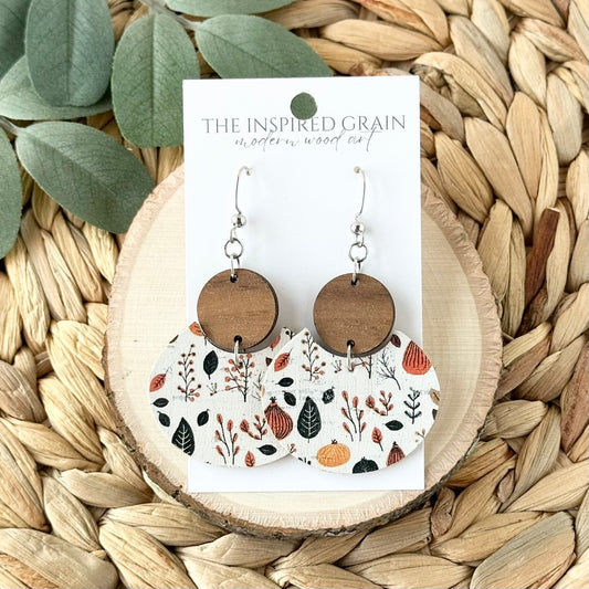 Half Moon Earrings - Fall Leaves