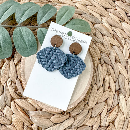 Scallop Earrings - Denim Knit