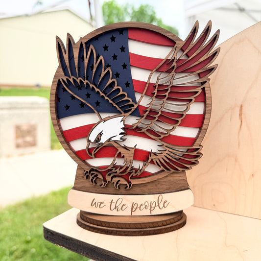 Bald Eagle Lighted Snow Globe