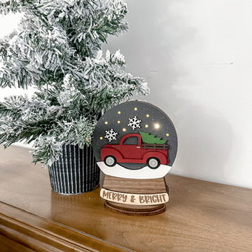 Red Truck Lighted Snow Globe