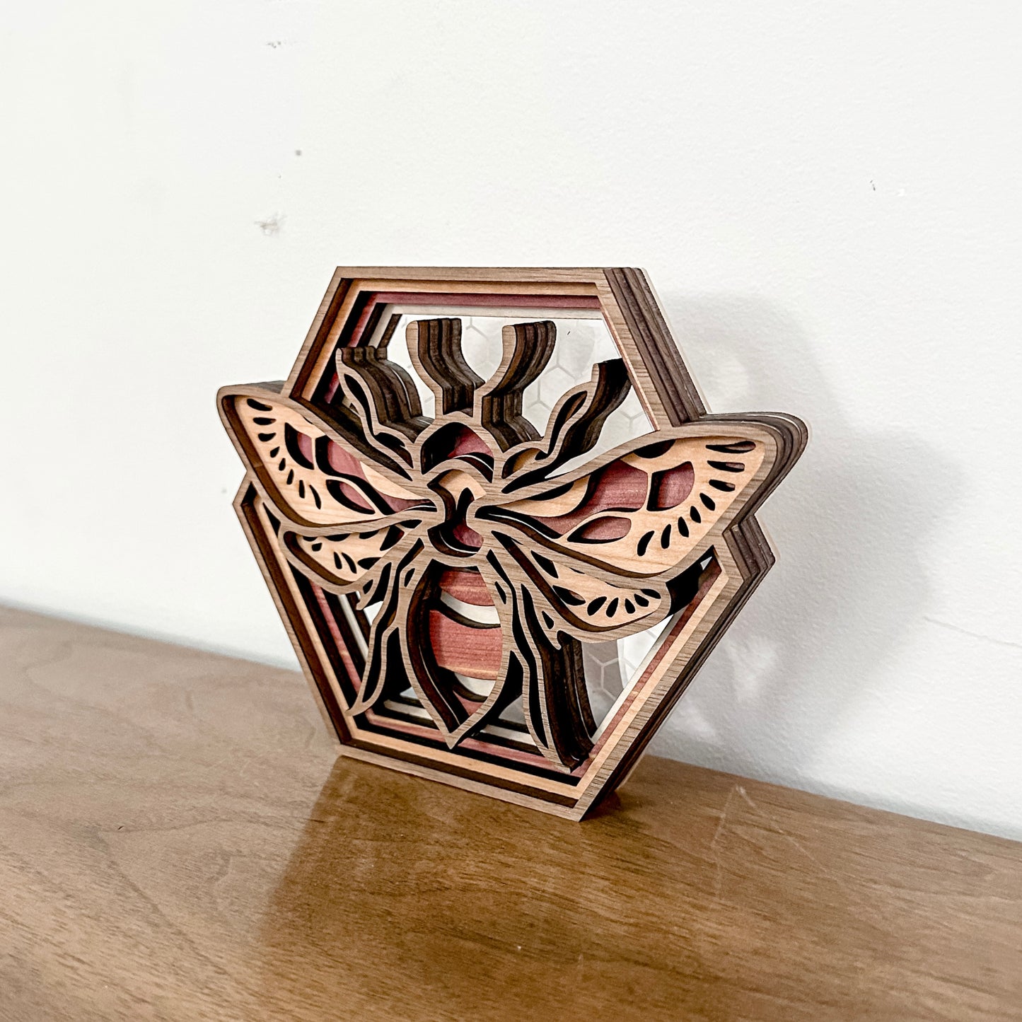 Bee Hexagon Shadowbox