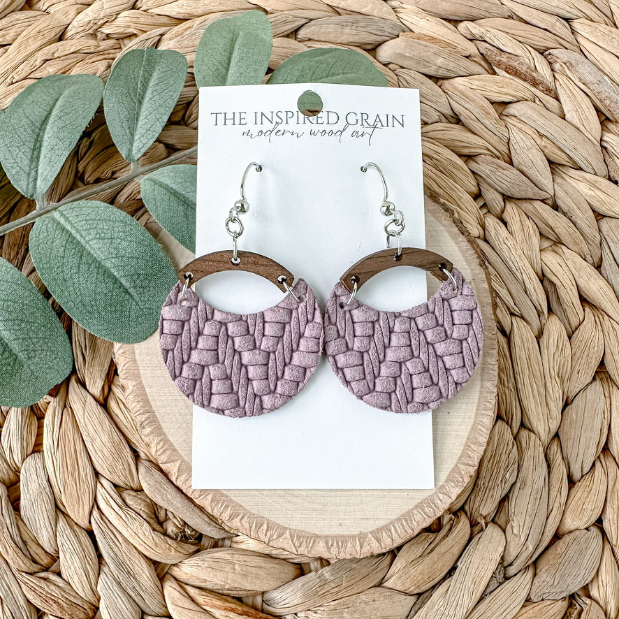 Round Arch Earrings - Lavender Knit