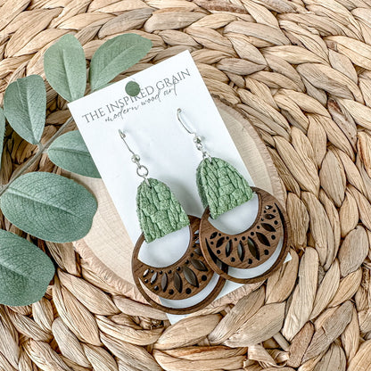 Boho Hoop Earrings - Fern Knit