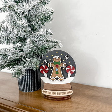 Gingerbread Lighted Snow Globe
