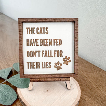 The cats have been fed