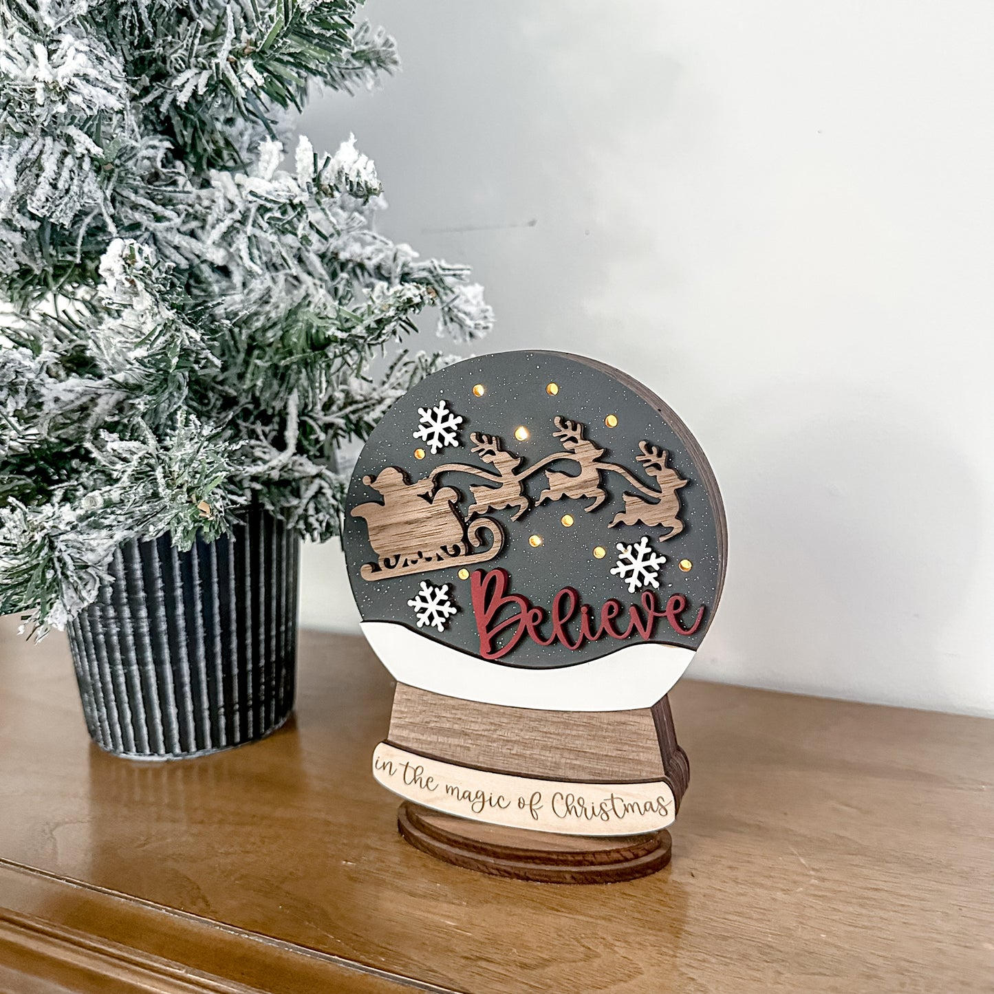 Believe Lighted Snow Globe