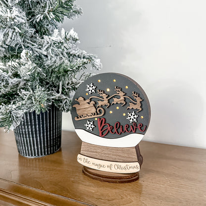 Believe Lighted Snow Globe