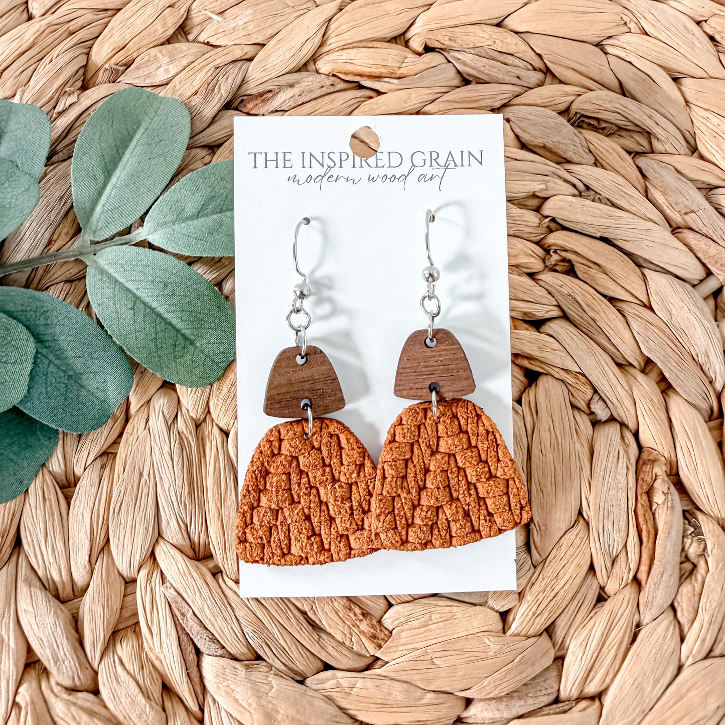 Trapezoid Earrings - Pumpkin Orange